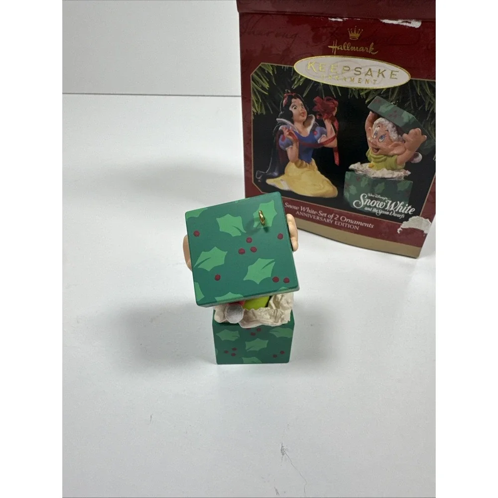 Hallmark Keepsake Disney Snow White Set of 2 Ornaments Anniversary Edition 1997